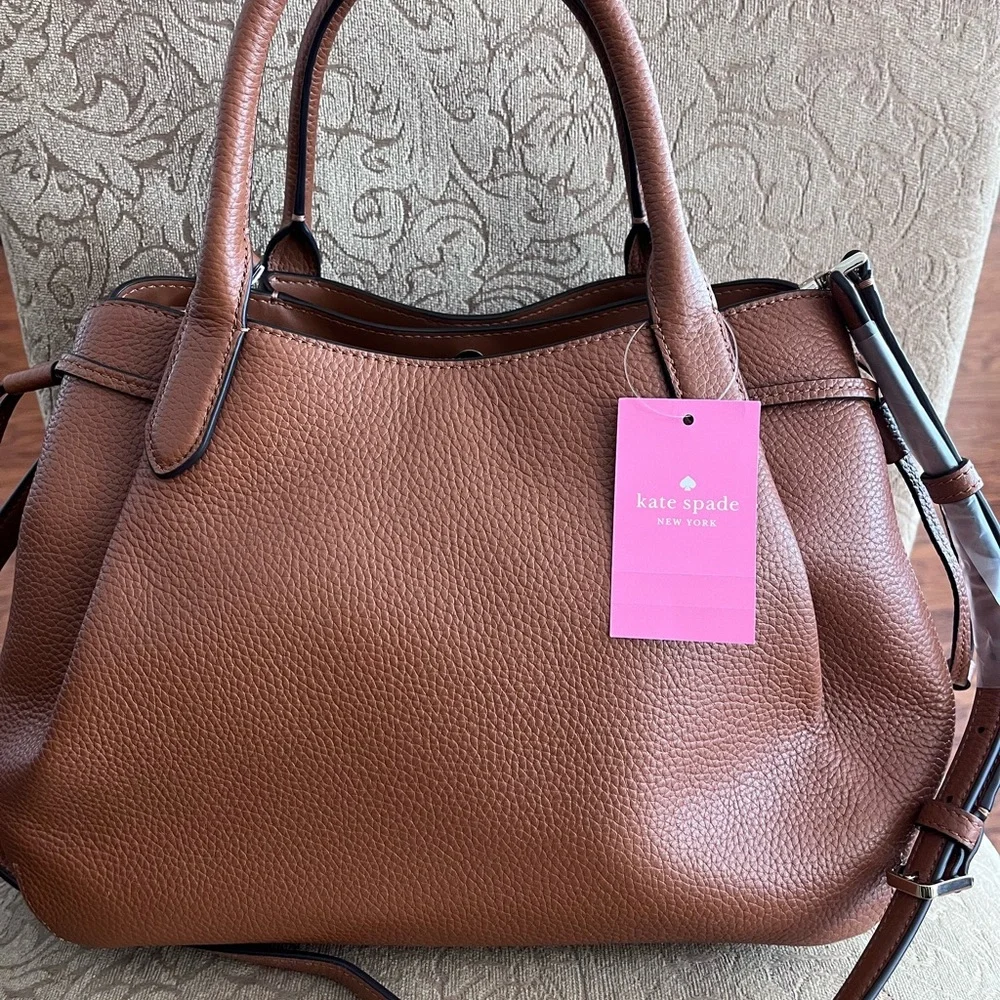Cognac Kate Spade Satchel Purse - Picture 2 of 8